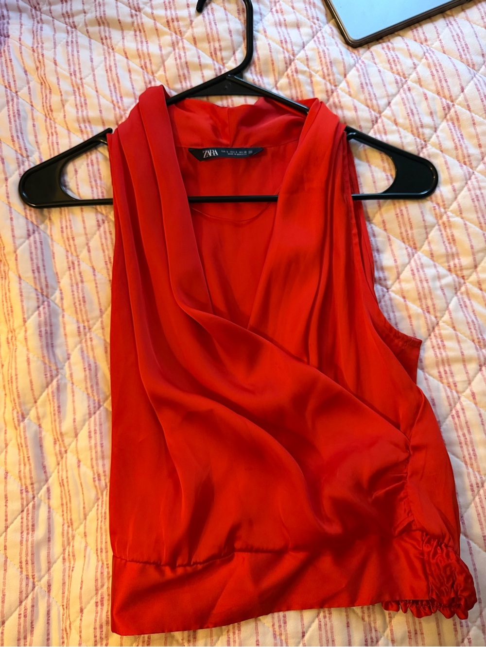 Zara Vibrant Red Draped Camisole